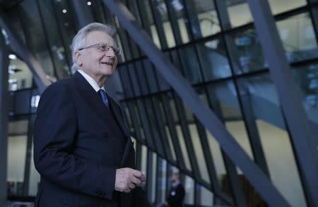 Jean-Claude Trichet, former European Central Bank (ECB) president arrives for the inauguration of the ECB's new headquarters in Frankfurt March 18, 2015. REUTERS/Wolfgang Rattay