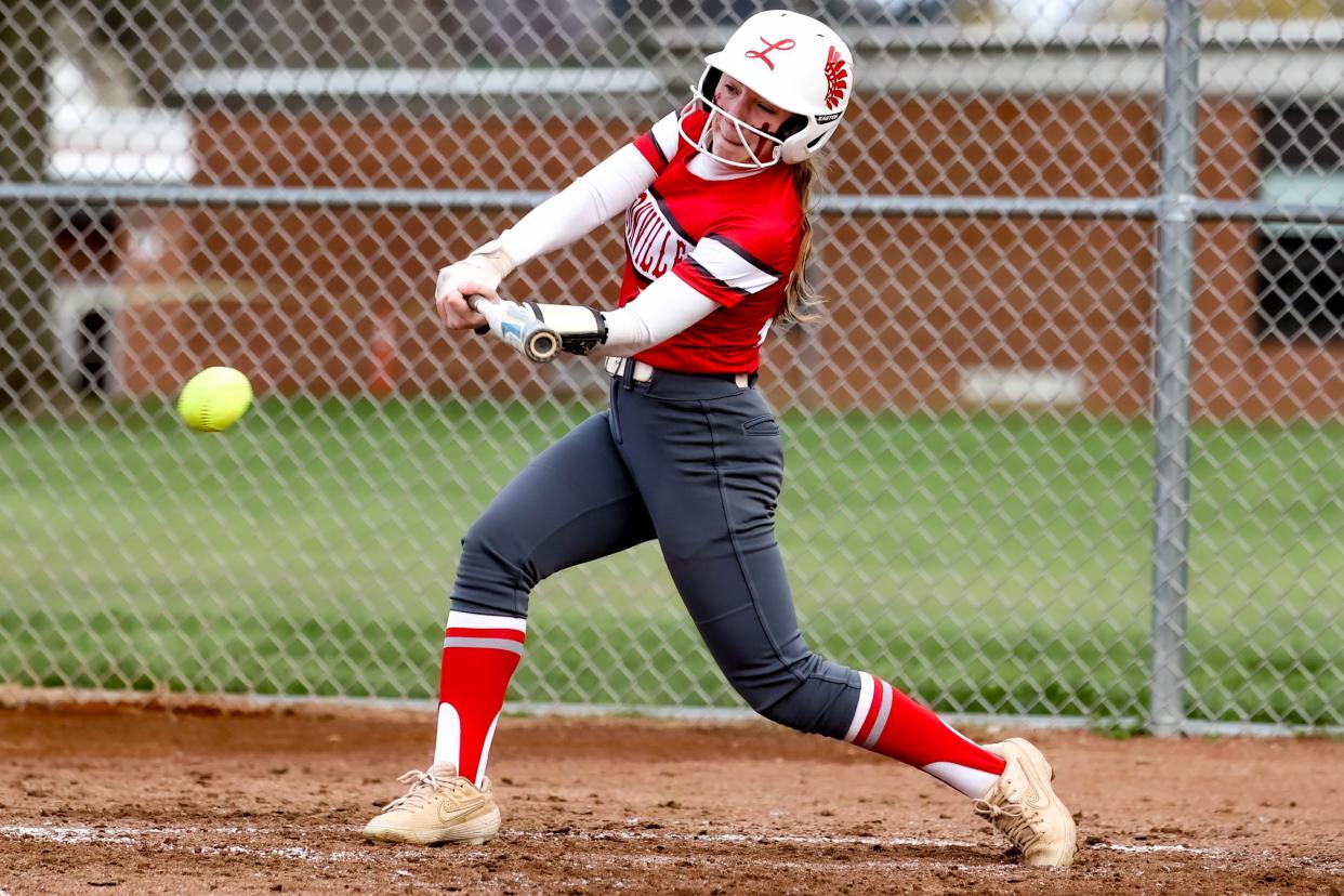 Loudonville's leadoff hitter Olyvia Fenton.