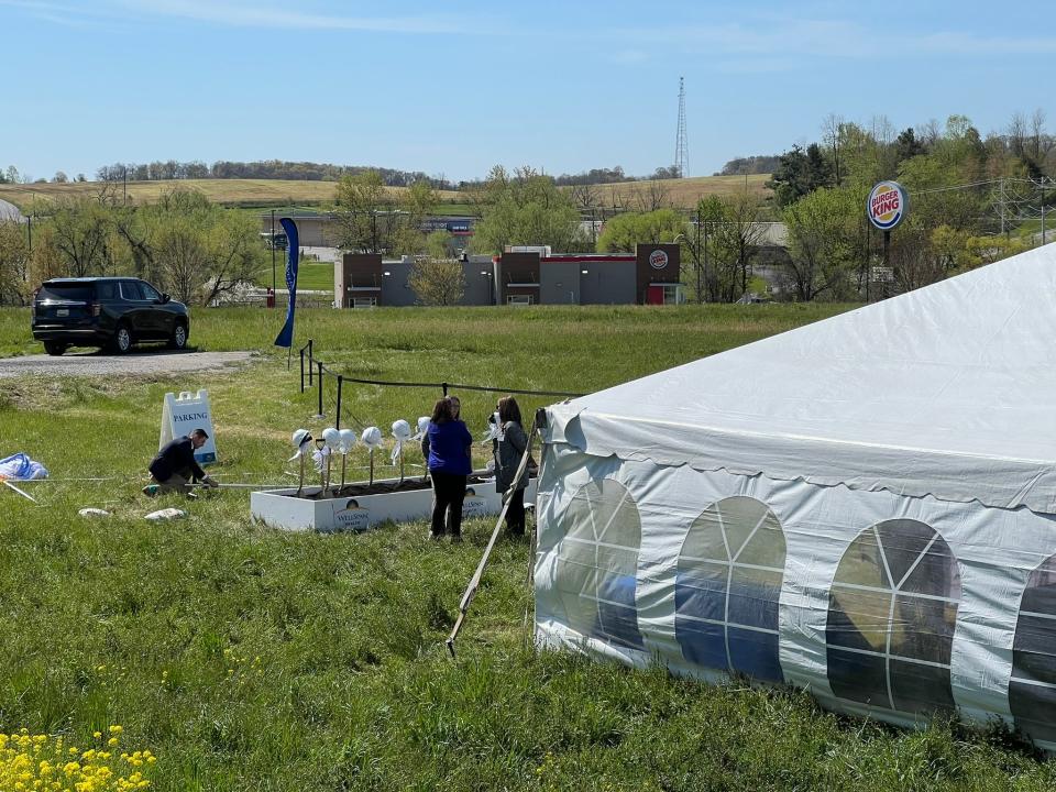 Officials broke ground Tuesday morning at the location for the new WellSpan Shrewsbury Hospital. It is located just off the Shrewsbury Interstate 83 interchange in Hopewell Township.