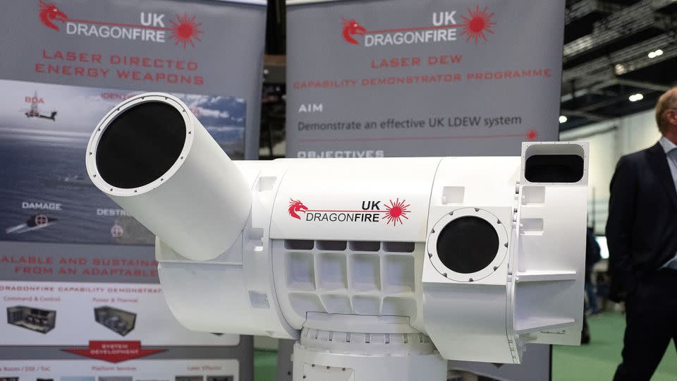 A UK Dragonfire laser directed energy weapon system at the DSEI arms fair at ExCel on September 10, 2019 in London, England. - Leon Neal/Getty Images