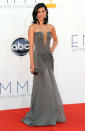 Morena Baccarin arrives at the 64th Primetime Emmy Awards at the Nokia Theatre in Los Angeles on September 23, 2012.