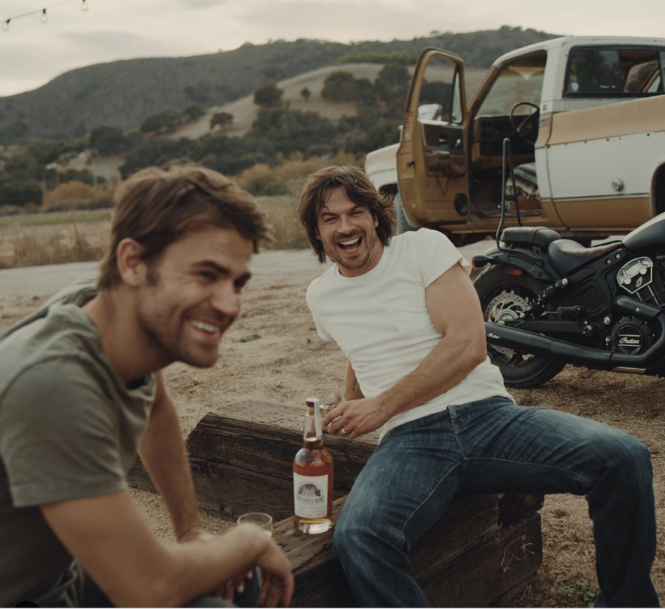 Paul Wesley (left) and Ian Somerhalder say they drew inspiration for their Brother Bourbon brand from the brotherly bond they formed playing the Salvatore brothers on the CW hit 