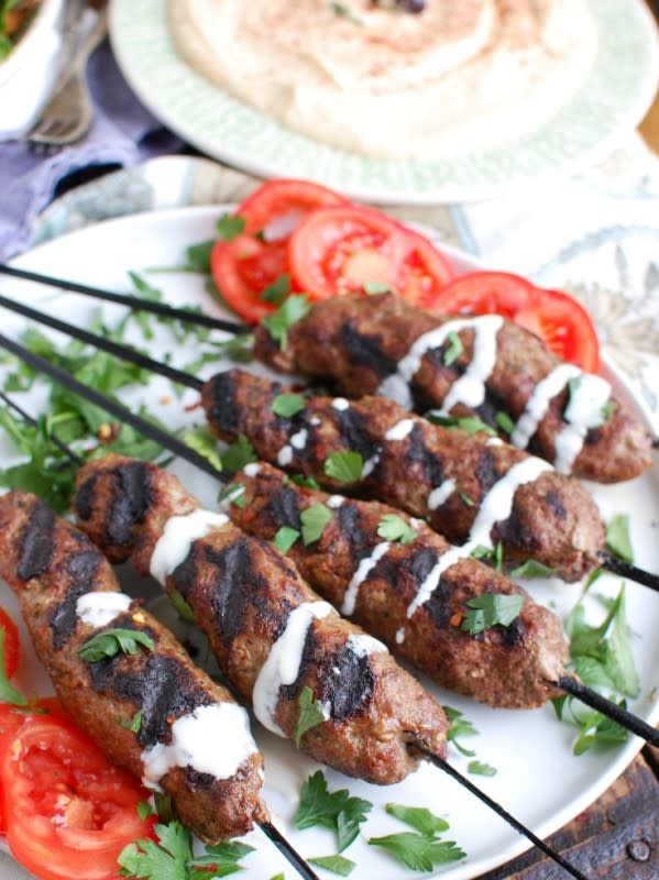 <p>A Cedar Spoon</p><p>Easy-to-prepare kabobs are flavored with rich Middle Eastern spices.</p><p><strong>Get the recipe:</strong> <strong><a href="https://www.acedarspoon.com/grilled-beef-kofta-kebabs/" rel="nofollow noopener" target="_blank" data-ylk="slk:Grilled Beef Kafta Kabobs;elm:context_link;itc:0;sec:content-canvas" class="link ">Grilled Beef Kafta Kabobs</a></strong></p><p><strong>Related: <a href="https://www.yahoo.com/lifestyle/18-killer-kebab-recipes-summer-144559336.html" data-ylk="slk:18 Killer Kabab Recipes For Summer;elm:context_link;itc:0;sec:content-canvas;outcm:mb_qualified_link;_E:mb_qualified_link;ct:story;" class="link  yahoo-link">18 Killer Kabab Recipes For Summer</a></strong></p>