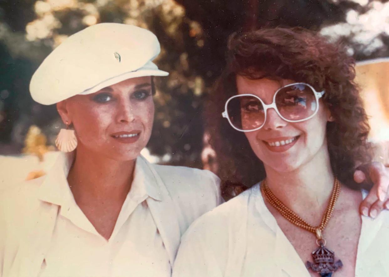 Sisters Lana Wood, left, and Natalie Wood at a barbecue.