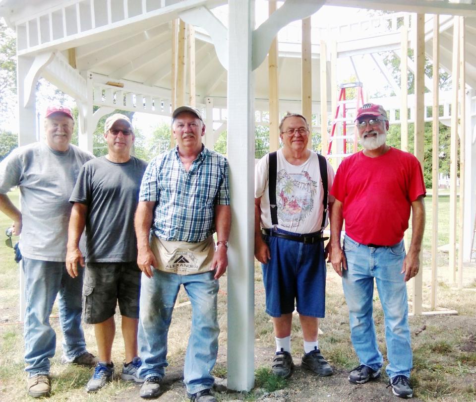 Marsh Park underwent a renovation project in 2017, it included the construction of a gazebo by these gentlemen, from left, Dennis Helmers, Brad Maley, Dale Maley, Wayne Varner and Steve Endress.