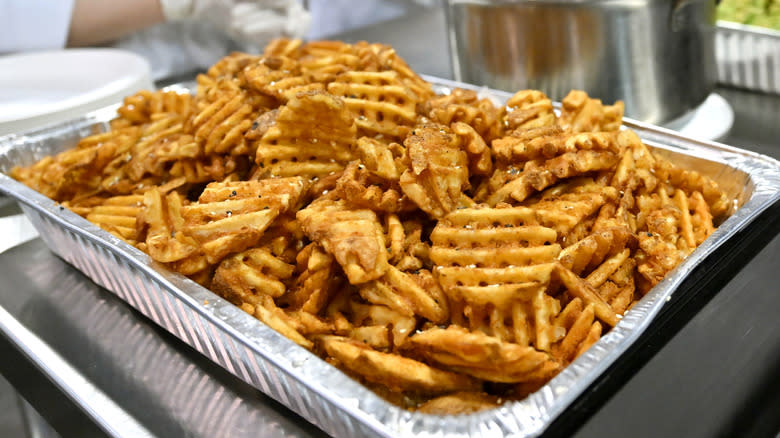 pile of waffle fries