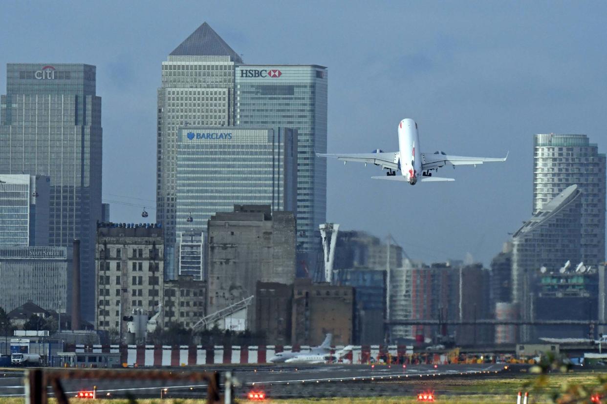 File photo dated 22/11/16 of a plane taking off at London City Airport: PA