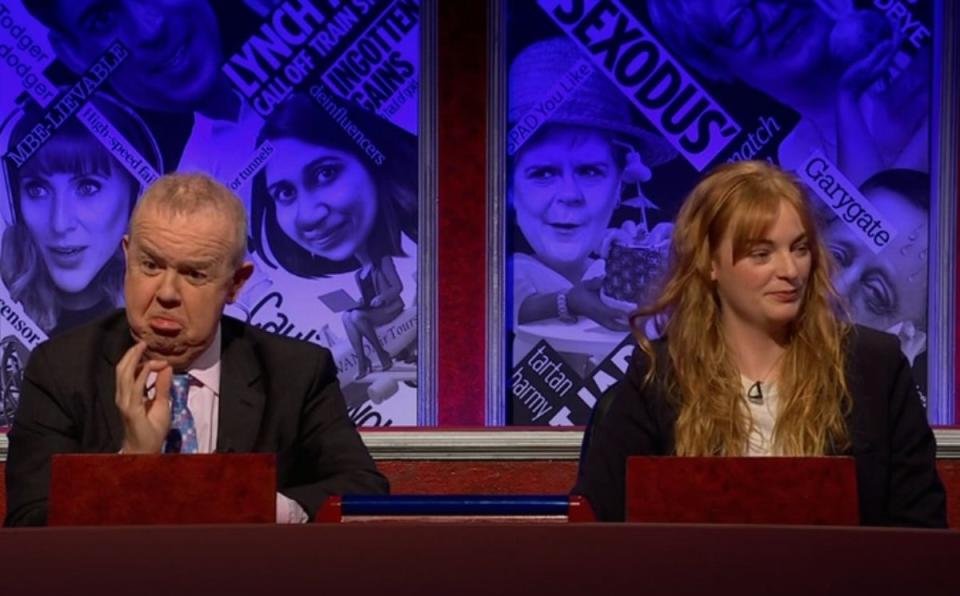 Ian Hislop and Charlotte Ivers on ‘HIGNFY’ (BBC)