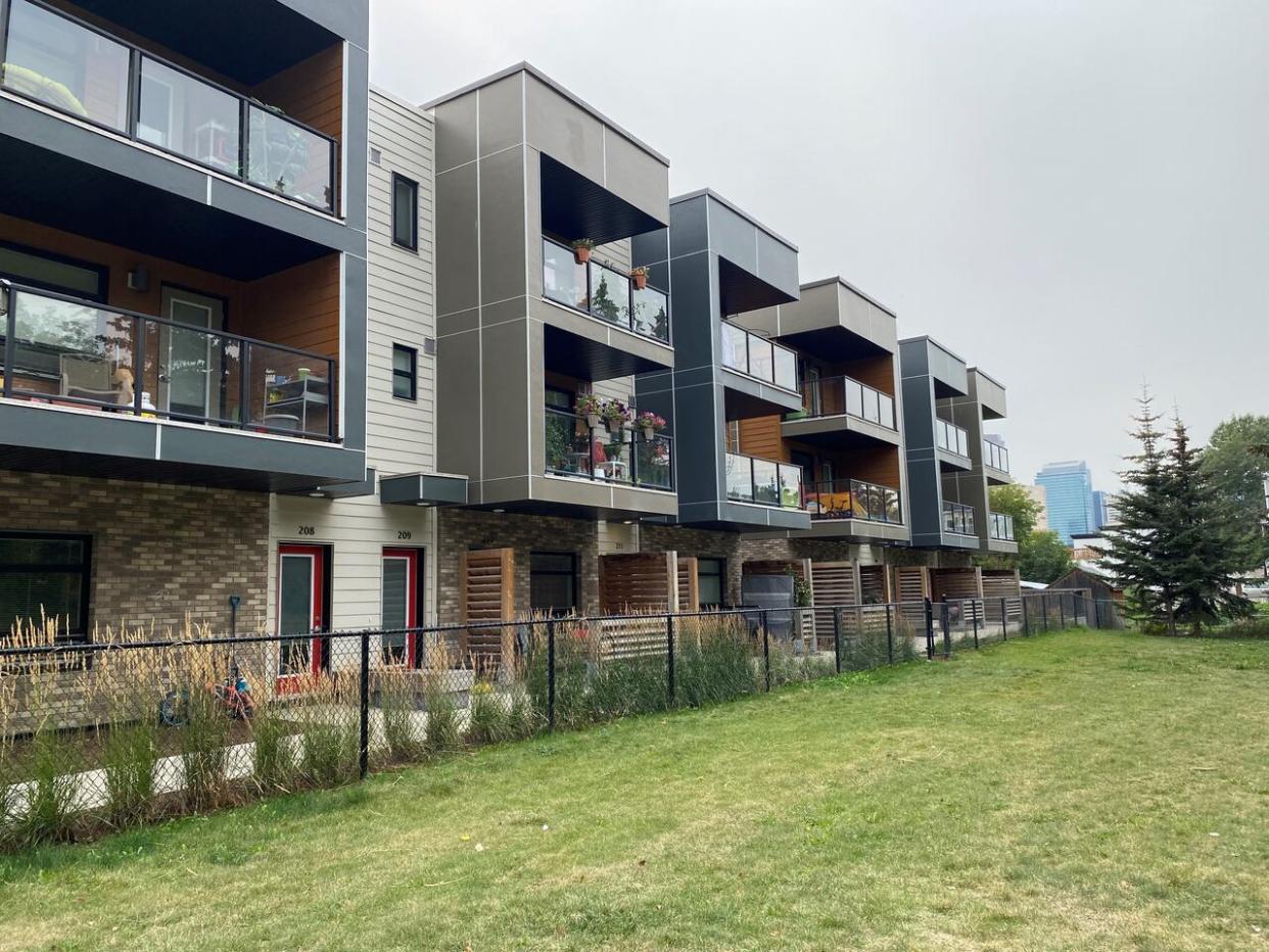 This is a newer Calgary Housing property. The company is the largest landlord in Calgary, managing more than 9,200 units, housing over 27,000 people.  (Calgary Housing/Twitter - image credit)