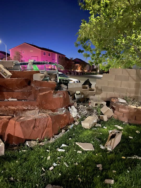 Two crashes, just weeks apart have destroyed a local homeowner’s wall, leaving a community worried for their safety. (Maxine Sadler)