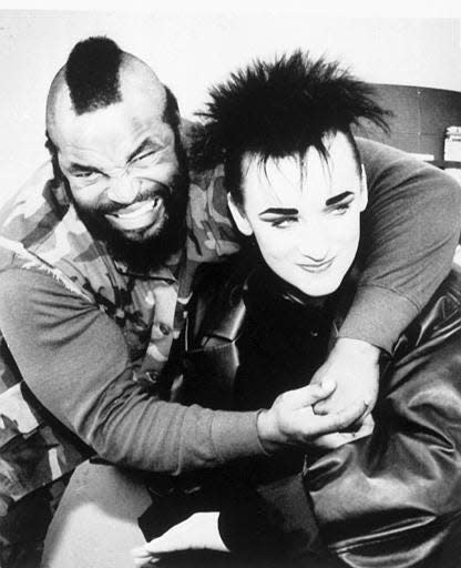 Boy George is pictured with Mr. T in August 1986.