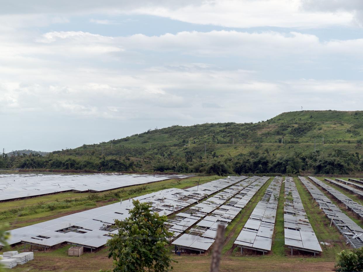 Lorie ShaullFollow A damaged field of solar panels in the eastern part of Puerto Rico