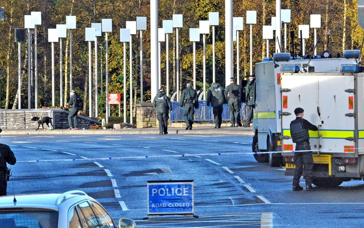 A Remembrance Day march had to be diverted - Â© Photopress Belfast Â© All moral and intellectual rights retained