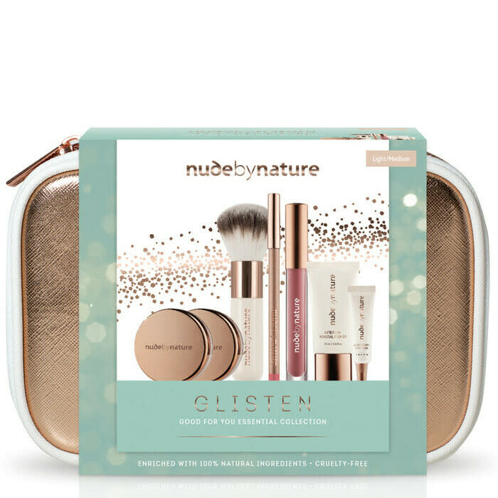 Nude by Nature Glisten Good For You Essential Collection, $49.95 from Nourished Life.