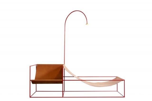 The 'Duo seat + lamp' by Muller Van Severen