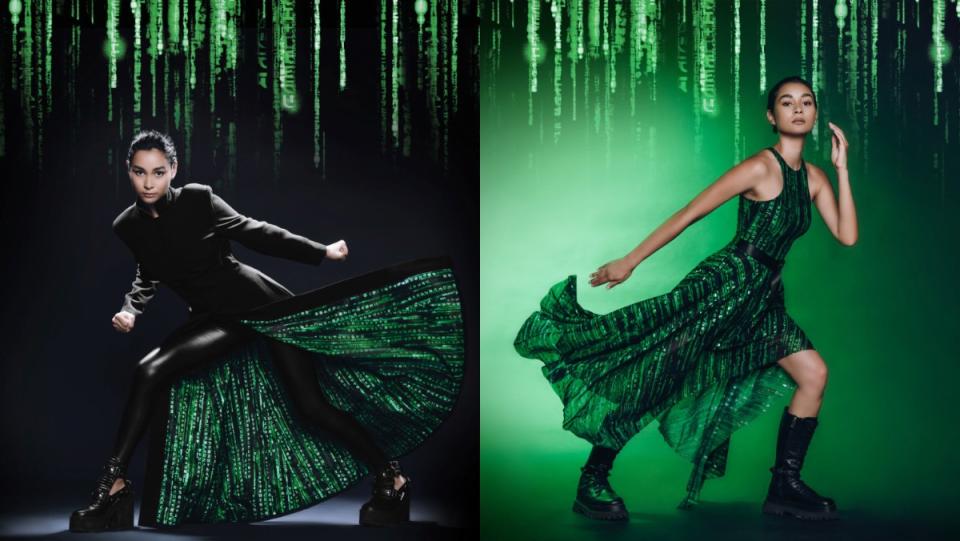 The Matrix BlackMilk Collection featuring a trench coat and dress