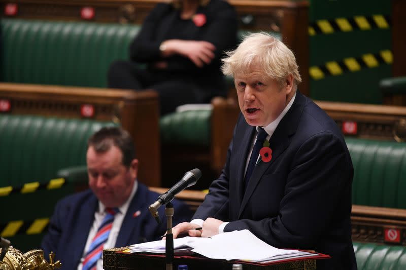 FILE PHOTO: The weekly question-time debate at the House of Commons in London