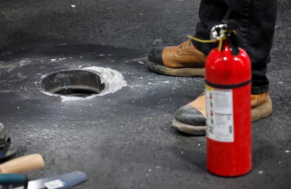 A loose manhole cover triggered an opening night of chaos at the Las Vegas Grand Prix (Getty)