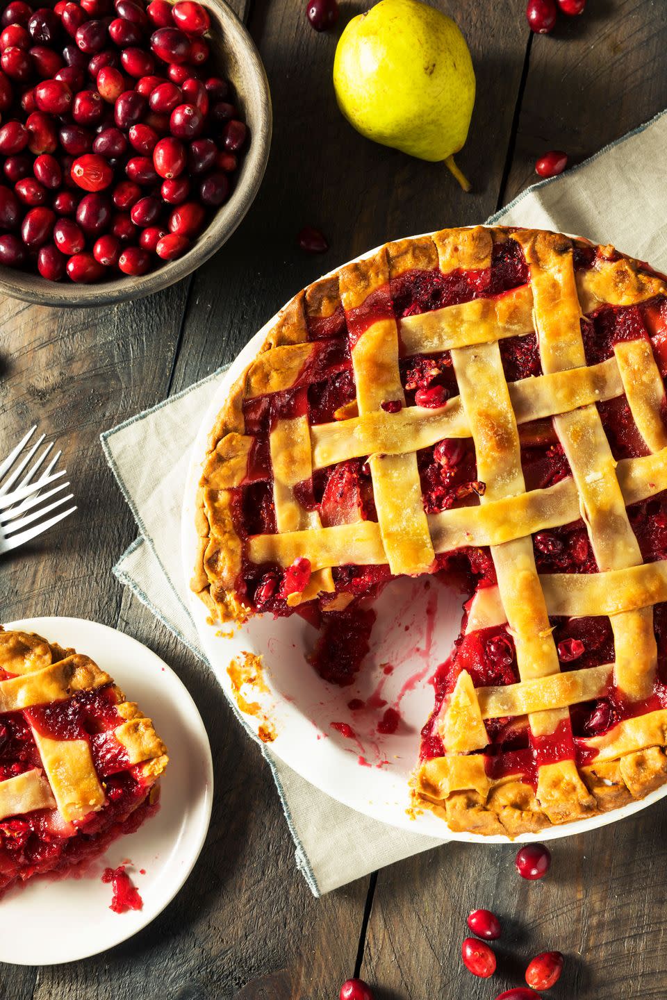 Cranberry-Pear Lattice Pie