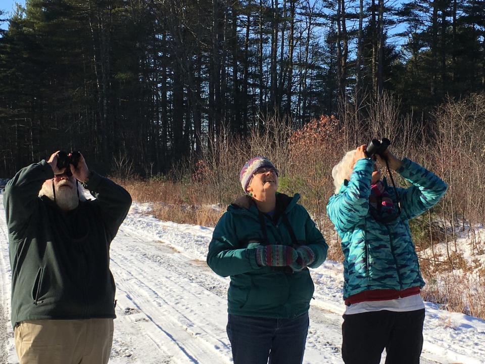 Members of the Athol Bird & Nature Club at the Quabbin Reservoir during the Christmas Bird Count.