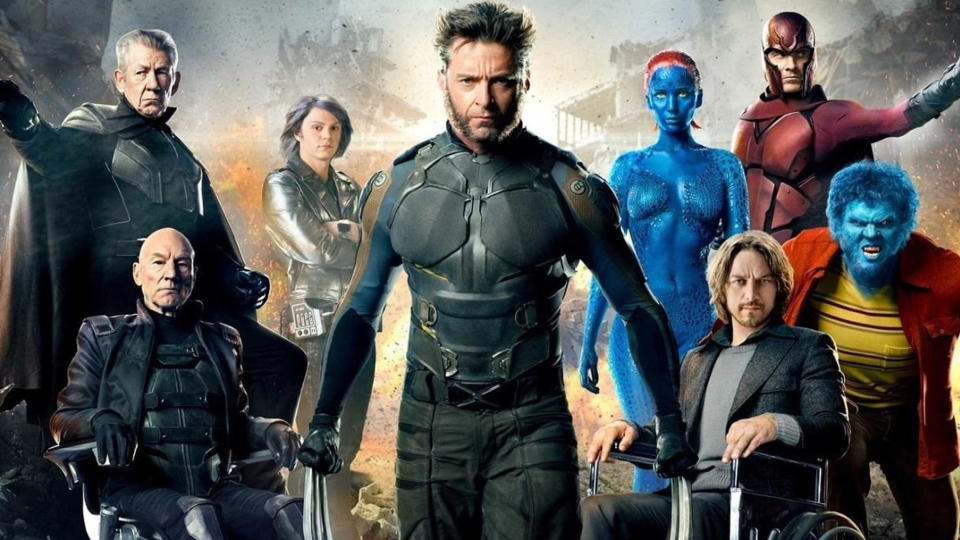 The cast of X-Men: Days of Future Past, fronted by Hugh Jackman's Wolverine.