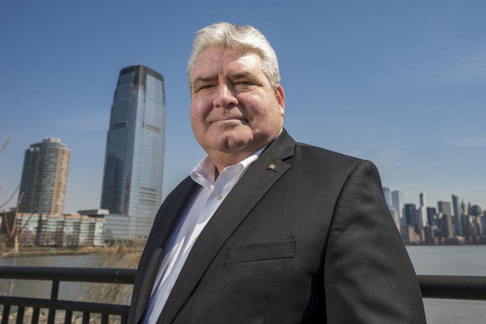 Former New Jersey State Senator Steve Oroho poses for a portrait on Friday, March 22, 2024, in Jersey City, N.J. roho pushed as a legislator to address the issue of New Jersey taxpayers being taxed by New York. He said he's skeptical of New Jersey's commitment to the effort, which puts the financial onus of a potentially lengthy and expensive legal challenge on the individual taxpayer. (AP Photo/Peter K. Afriyie)