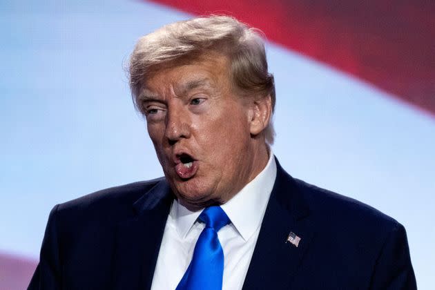 Former President Donald Trump speaks during the Pray Vote Stand summit in Washington, D.C., on Sept. 15, 2023.