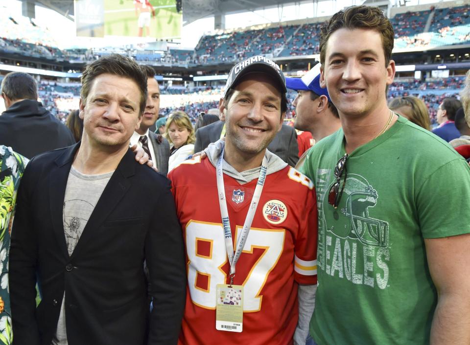 Jeremy Renner, Paul Rudd, and Miles Teller