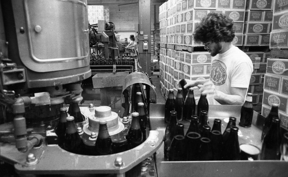 PHOTO: Anchor Steam Beer Brewery worker, March 28, 1978. (Gary Fong/San Francisco Chronicle via Getty Images, FILE)
