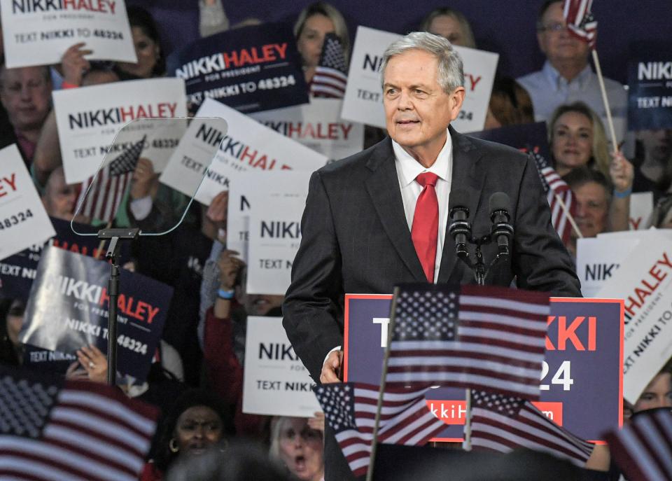 U.S. Representative Ralph Norman, 5th District of South Carolina, speaks before former South Carolina Gov. Nikki Haley announces a 2024 run for U.S. President with supporters at the Visitors Center in Charleston, S.C. Wednesday, February 15, 2023.  