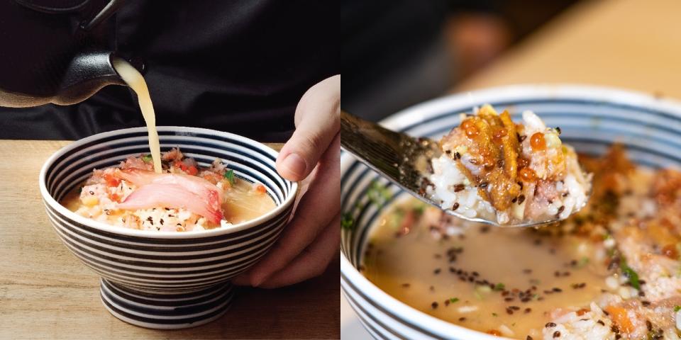  食法二：加入鯛魚高湯，變成湯漬飯