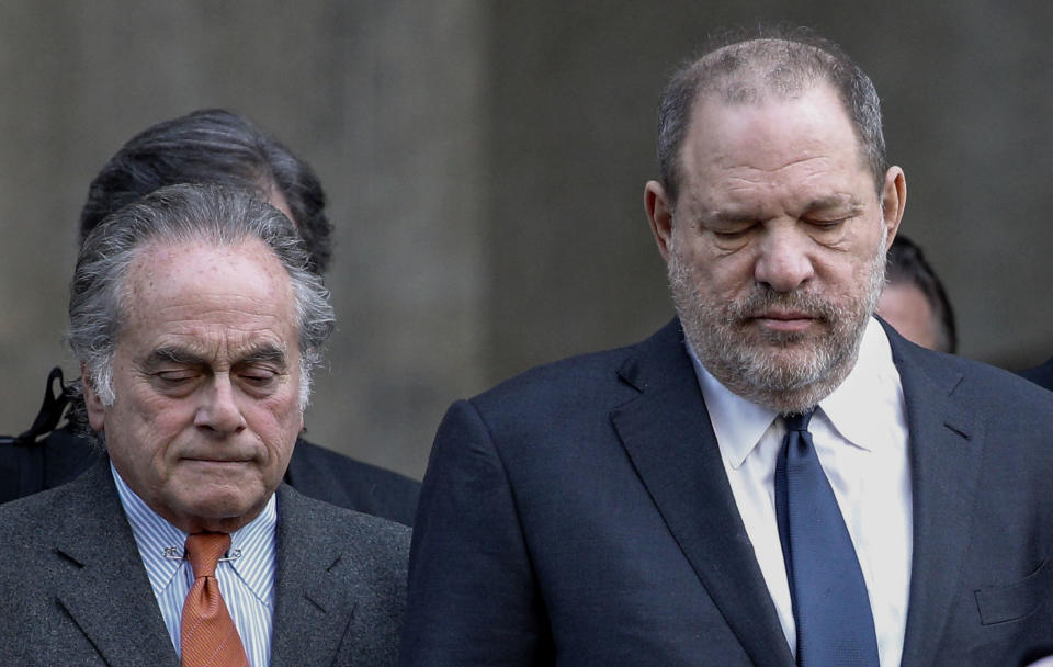 Harvey Weinstein, right, departs Manhattan Supreme Court in New York City with his lawyer Benjamin Brafman on Dec. 20, 2018. (Photo: Kena Betancur/AFP/Getty Images)