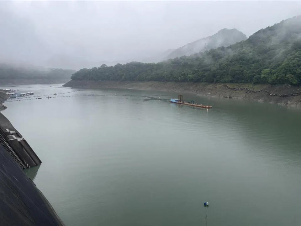 <strong>雨勢擴大石門水庫集水區降雨，估帶進110萬噸水量。（圖／北區水資源分署提供）</strong>