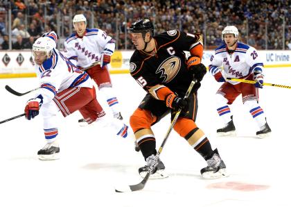 Ryan Getzlaf carried the Ducks in the first half of the 2014-15 NHL season. (Getty)