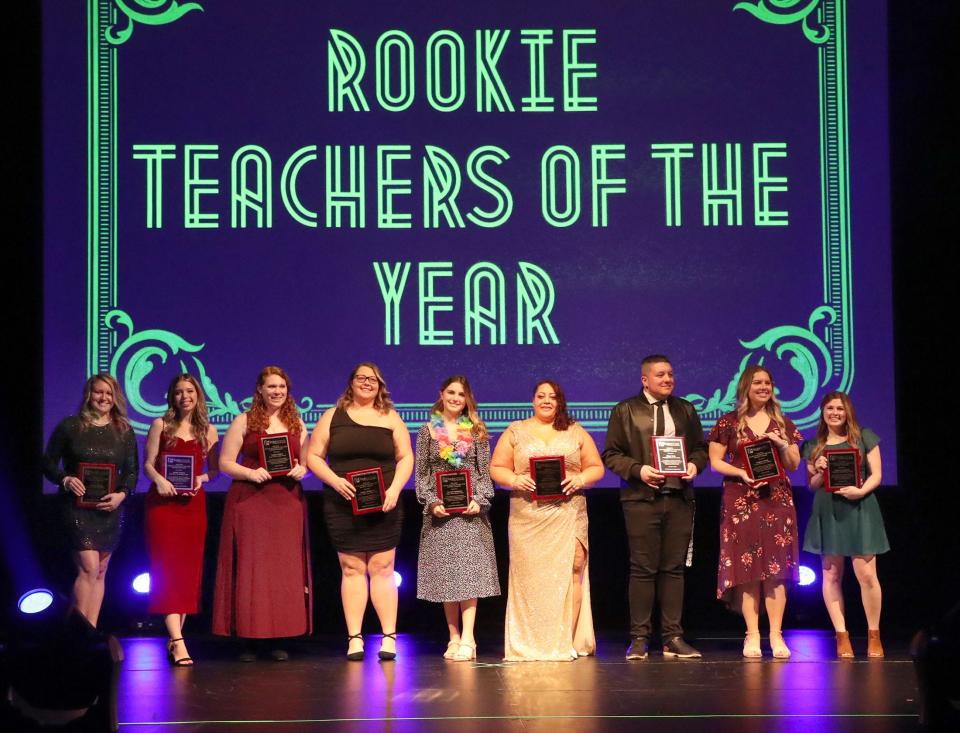Flagler County Schools 2023-24 Rookie Teachers of the Year finalists, Wednesday, Jan. 24, 2024, during A Night of Legends at the Flagler Auditorium.