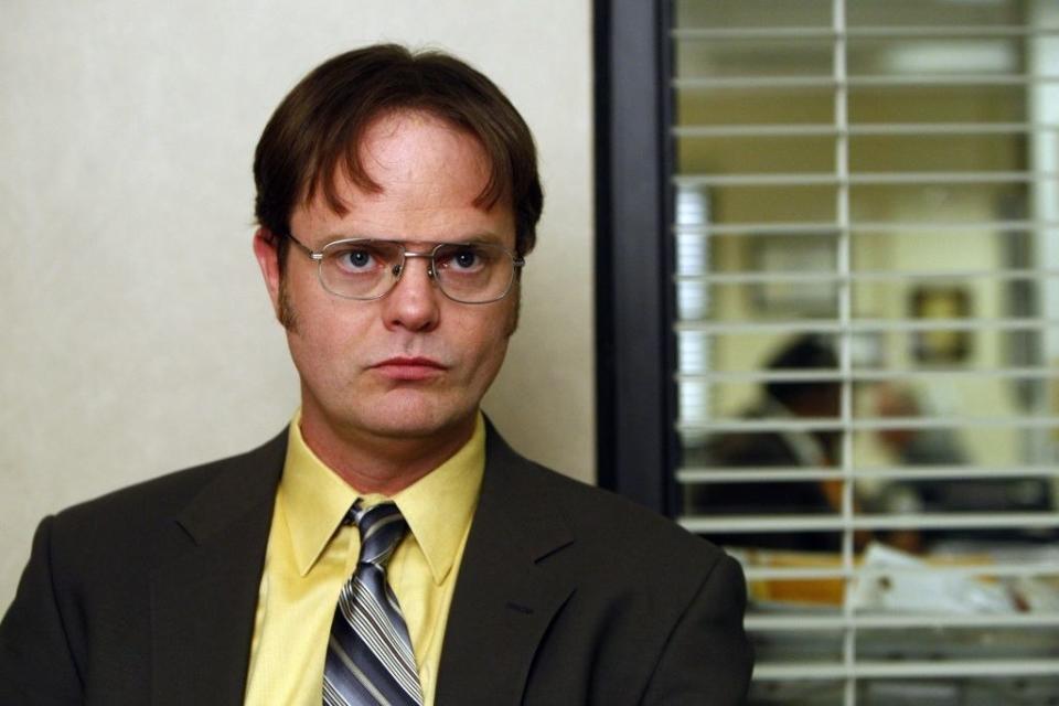 Dwight from "The Office" looking serious