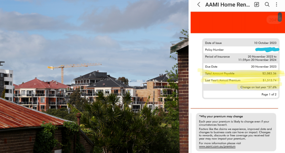 Image of Australian property and home insurance renewal email.