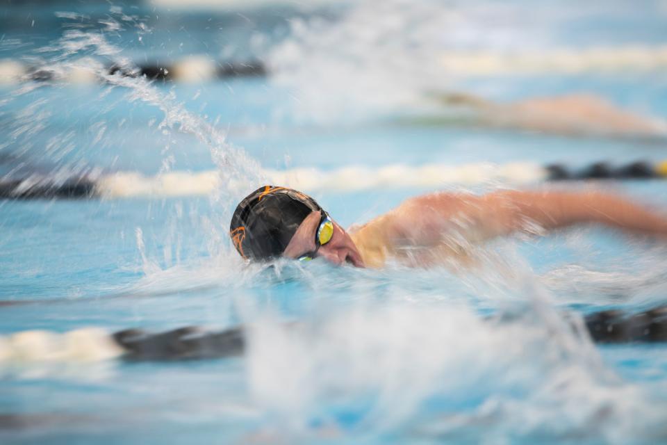 Nate Moir of Skyridge High School competes at the Utah 6A State Meet at the Stephen L. Richards Building in Provo on Saturday, Feb. 24, 2024. | Marielle Scott, Deseret News