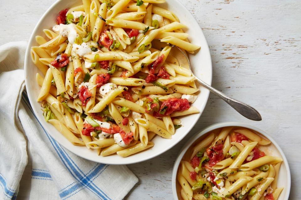 Pasta with Grilled Tomato and Scallion Sauce