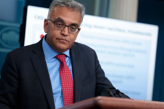 White House Coronavirus Response Coordinator Dr. Ashish Jha listens to a question at a daily press conference at the White House on April 26. (Photo: Anna Moneymaker via Getty Images)