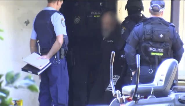 Armoured police swooped on bikie properties following a number of violent clashes between rival gangs in the area. Source: NSW Police