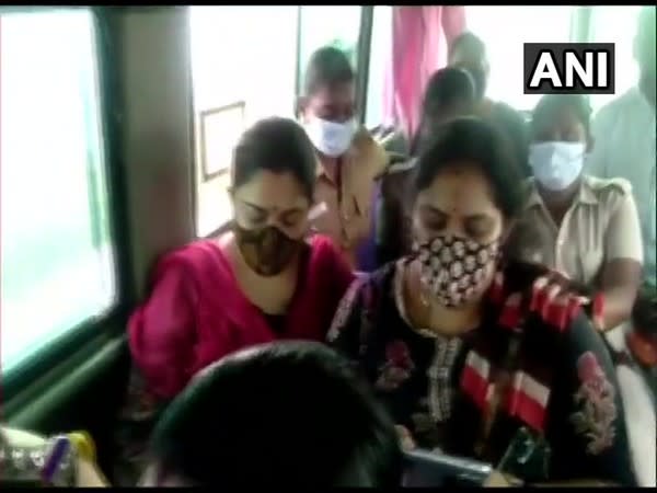 Bharatiya Janata Party (BJP) leader Khushboo Sundar detained by the police. (Photo/ANI)