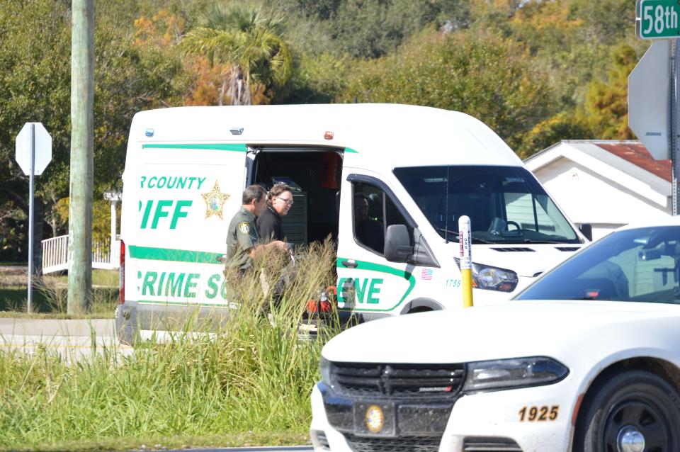 Detectives and forensic investigators looked into the discovery of a man's body on land off 58th Avenue Southwest and 1st Street Southwest Wednesday, Dec. 1, 2021, an Indian River County Sheriff's Office spokesperson said.