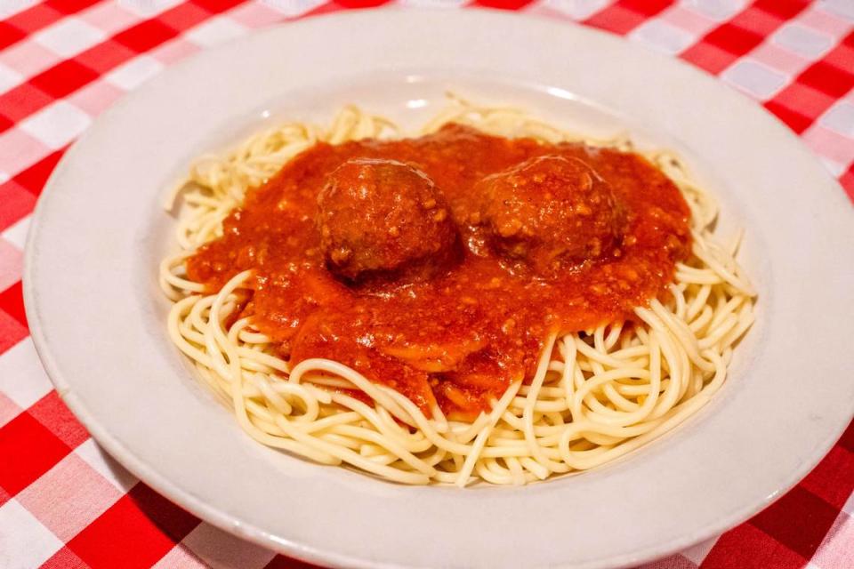 Spaghetti and meatballs at Open Kitchen.