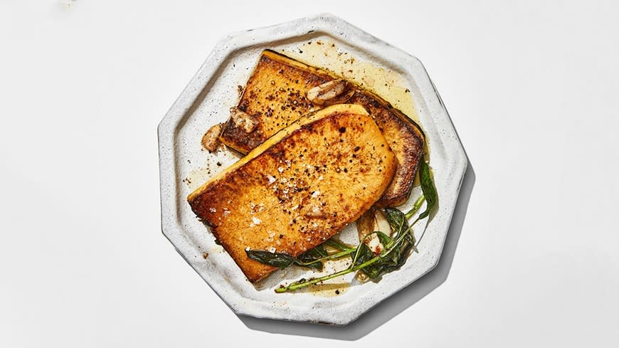 Butternut Squash Steaks With Brown Butter-Sage Sauce from Bon Appétit