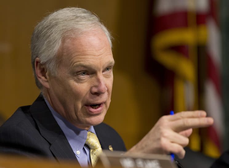 Sen. Ron Johnson, R-Wis., questioned Secretary of State-designate Rex Tillerson on Capitol Hill in January. (Steve Helber/AP)