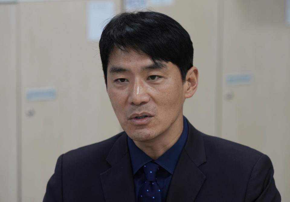 Bong Youngshik, a North Korea expert at Seoul's Yonsei university, speaks during an interview with The Associated Press in Seoul, South Korea, on Jan. 31, 2024. "It’s clear North Korea wants to use the April parliamentary elections to create momentum in South Korea for Yoon’s removal from office and could possibly conduct a large provocation to increase military tensions to the maximum and try to influence voters to oppose Yoon’s hard line," said Bong Youngshik. (AP Photo/Ahn Young-joon)