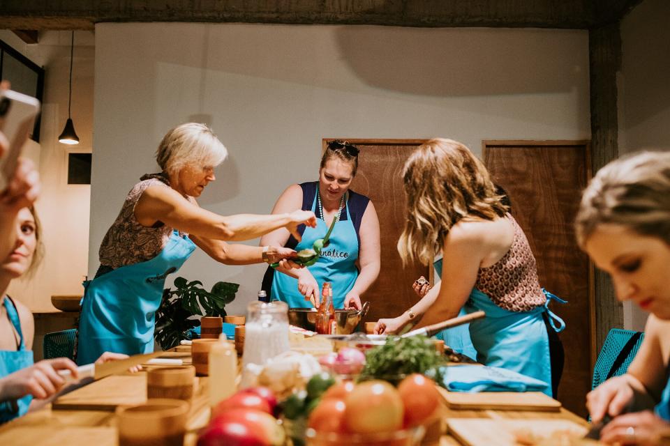 A cooking class in Columbia with Wild Hive Women’s Retreats