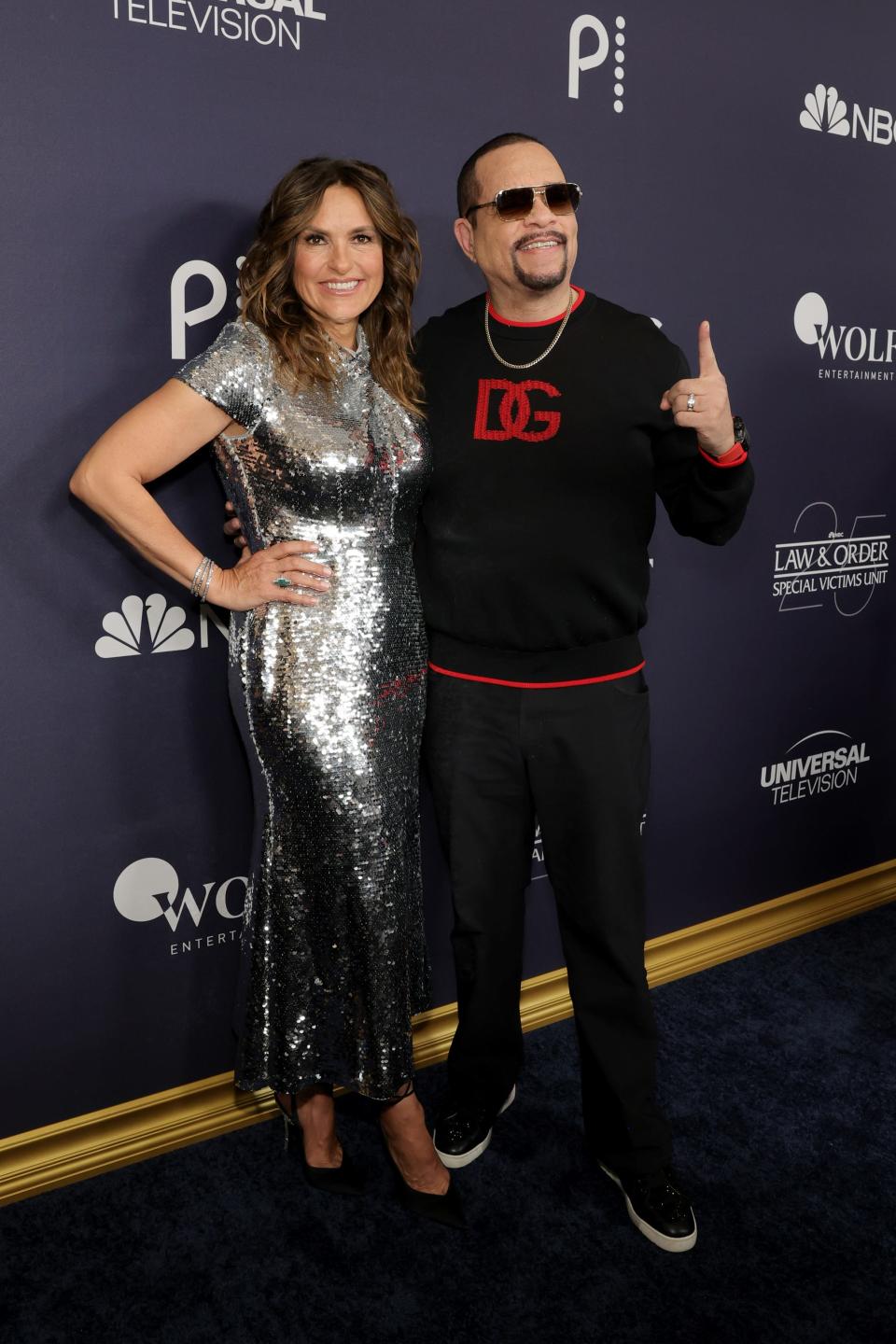 Mariska Hargitay and Ice-T attend the "Law & Order: Special Victims Unit" 25th Anniversary Celebration on January 16, 2024 in New York City.