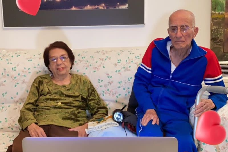 The couple from Israel melted hearts on Monday after the photo was uploaded by their granddaughter. — Picture via Facebook/Omer Shapira.